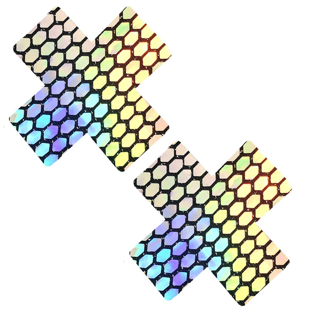 Mirrored Mayhem Super Holographic X Factor  Nipztix Pasties NN-MIM-XF-NS