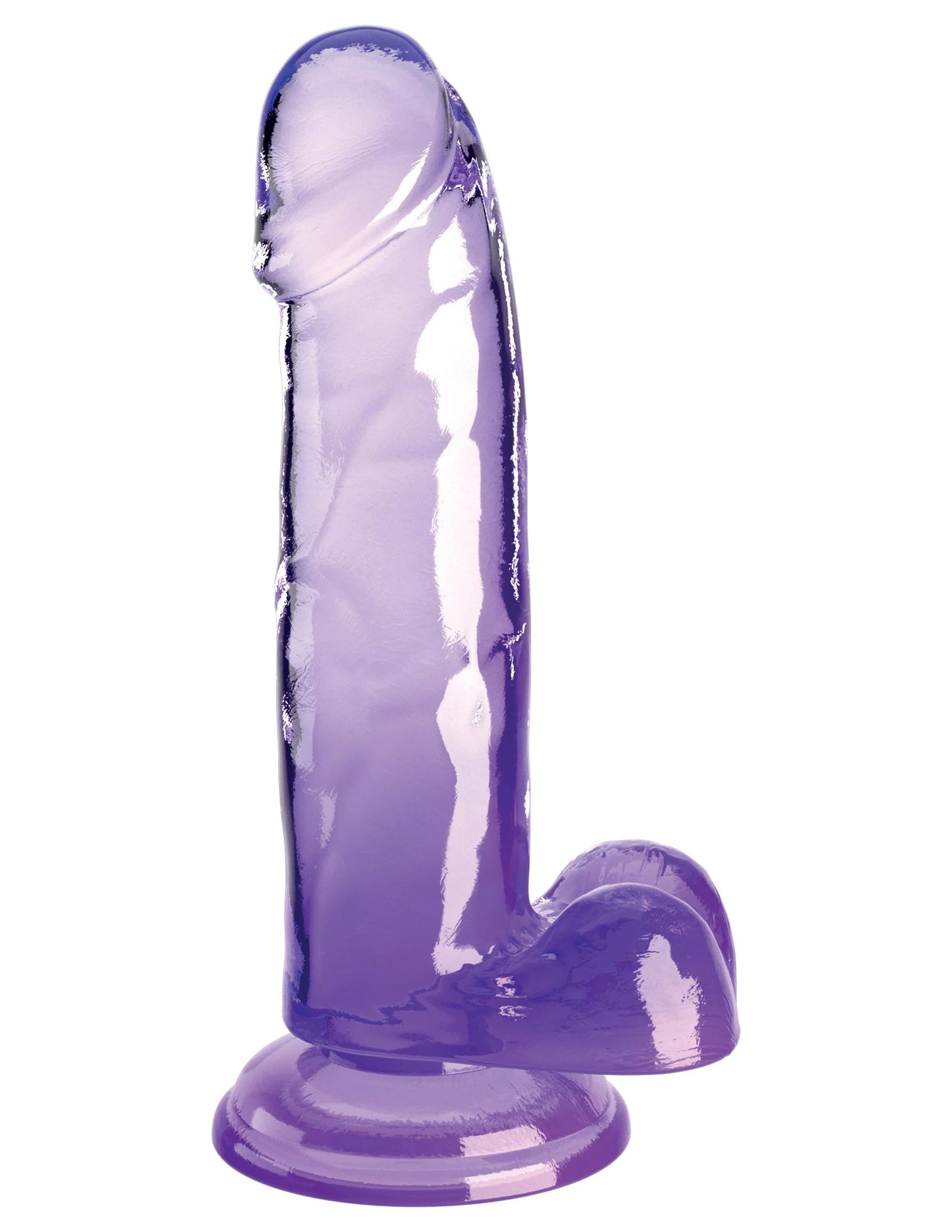 King Cock Clear 7 Inch With Balls - Purple PD5754-12